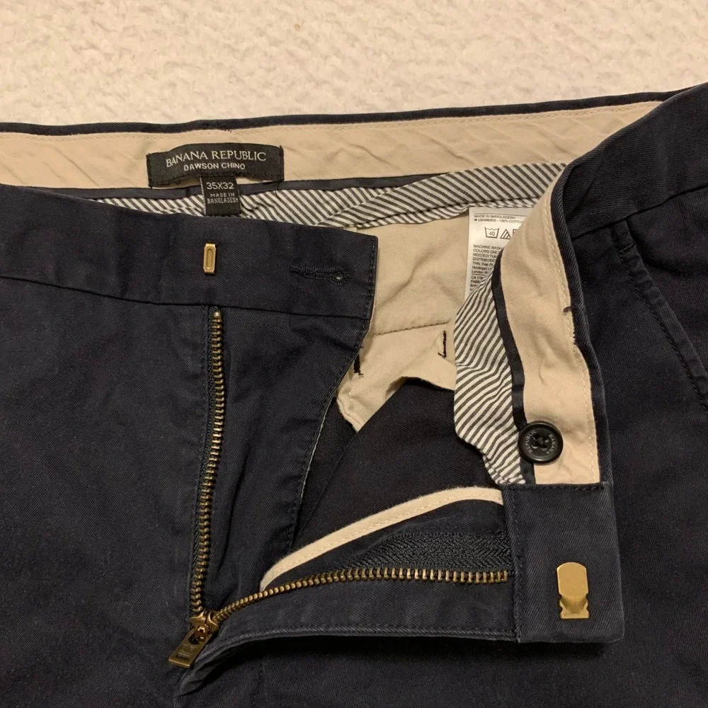 Banana Republic Dawson Chino Pants Mens 35x32 (FITS 36x32) Straight Cotton Navy